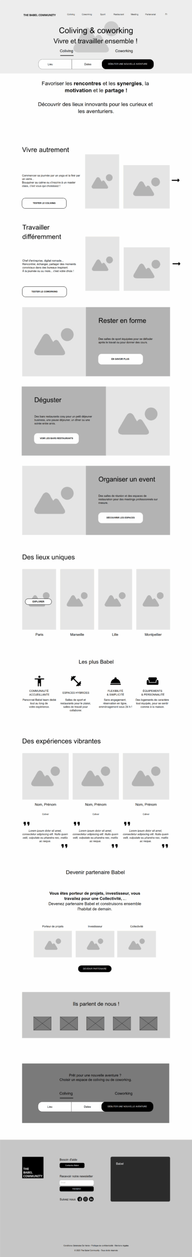 Babel_community_-_Home Wireframes Babel Community
