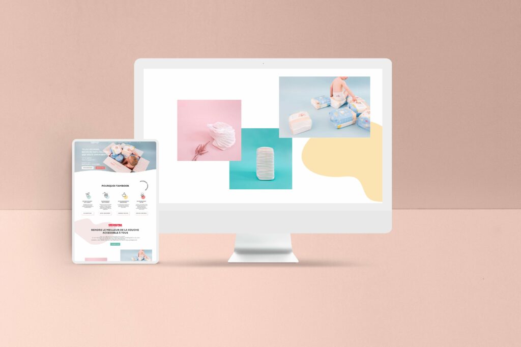 direction-artistique-tamboor-couches-angelique-jaillon-2 Maquette du site TAMBOOR — un parcours d’abonnement clair et rassurant pour les jeunes parents.